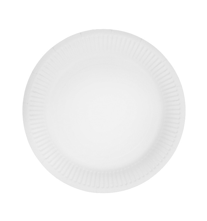 Round Paper Plate “Radial” White Ø18cm 200gr/m² (650 Units) Round Paper Plate “Radial” White Ø18cm 200gr/m² (650 Units)