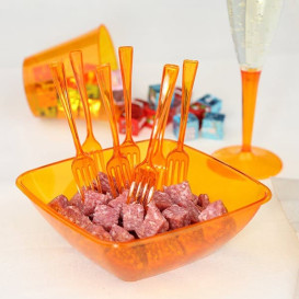 Plastic Stemmed Flute Sparkling Wine Orange 100ml (72 Units)