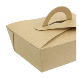 American Box with handles "Doggy Bag" Kraft 12x9x5cm (350 Units)