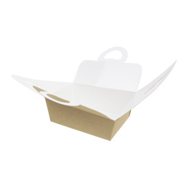 American Box with handles "Doggy Bag" Kraft 12x9x5cm (350 Units)