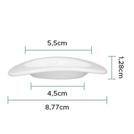 Tasting Plastic Plate Durable SAN "Ellipse" White 10ml (6 Units) 