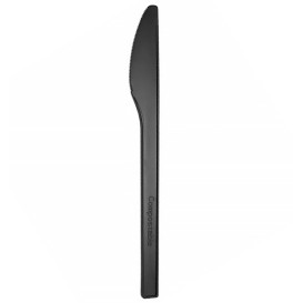 Compostable CPLA Knife Black 17cm (25 Units)