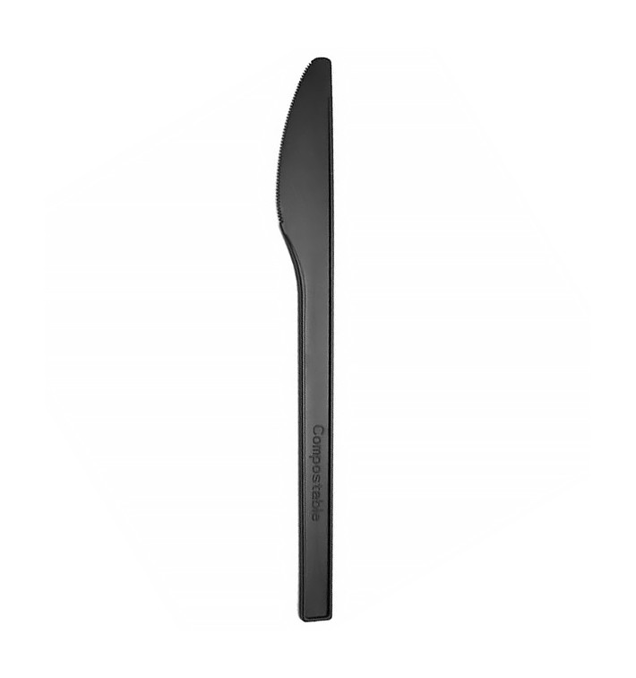 Compostable CPLA Knife Black 17cm (25 Units) Compostable CPLA Knife Black 17cm (25 Units)
