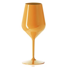 Reusable Durable Glass Wine Tritan Orange 470ml (6 Units)