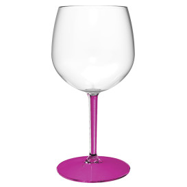 Reusable Durable Balloon Glas in TT Fuchsia Foot 580ml (1 Unit)