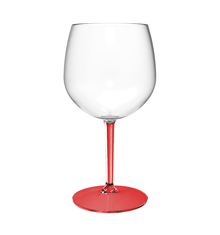 Reusable Durable Balloon Glas in TT Red Foot 580ml (1 Unit) Reusable Durable Balloon Glas in TT Red Foot 580ml (1 Unit)