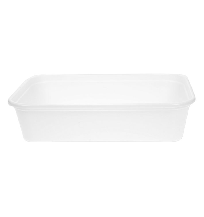 Rectangular Container in PP White with Lid 500ml 17,3x11,9cm (500 Units) Rectangular Container in PP White with Lid 500ml 17,3x11,9cm (500 Units)