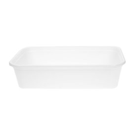 Rectangular Container in PP White with Lid 500ml 17,3x11,9cm (50 Units)