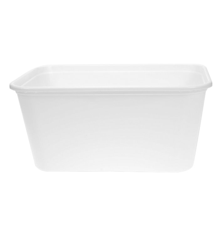 Rectangular Container in PP White with Lid 1.000ml 17,3x11,9cm (500 Units) Rectangular Container in PP White with Lid 1.000ml 17,3x11,9cm (500 Units)