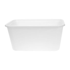 Rectangular Container in PP White with Lid 1.000ml 17,3x11,9cm (50 Units)