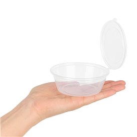 Hinge Sauce Cup in PP with Lid 6Oz/180ml (100 Units)