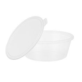 Hinge Sauce Cup in PP with Lid 6Oz/180ml (100 Units)