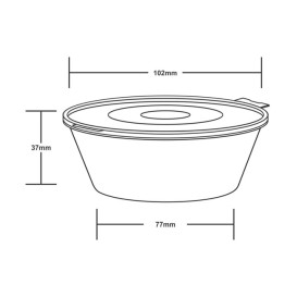 Hinge Sauce Cup in PP with Lid 6Oz/180ml (1.000 Units)