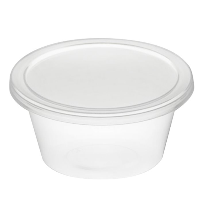 Sauce Cup in PP Transparent avec Lid 2Oz/60ml (100 Units) Sauce Cup in PP Transparent avec Lid 2Oz/60ml (100 Units)