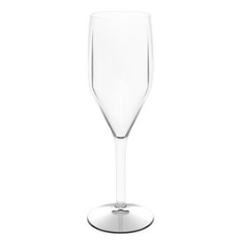 Reusable Plastic Flute Sparkling Wine Clear SAN 150ml (6 Units)