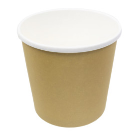 Kraft Carton Pot with White Border 750ml Ø11,7cm (25 Units)