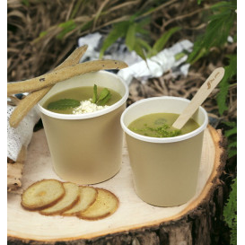 Kraft Carton Pot with White Border 450ml Ø9,8cm (500 Units)
