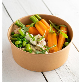 Salad Bowl Kraft Cardboard 1.000ml Ø16,6cm (50 Units)