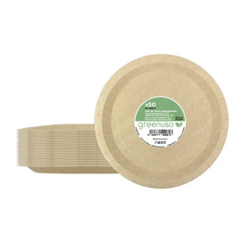 Paper Plate Round Shape Greaseproof Kraft Ø26cm 245g/m² (50 Units) 