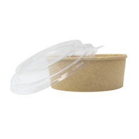 Paper Kraft-Kraft Soup Bowl with PET Lid 500ml Ø15cm (250 Units)