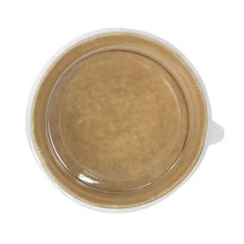 Paper Kraft-Kraft Soup Bowl with PET Lid 500ml Ø15cm (50 Units)