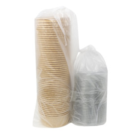 Paper Kraft-Kraft Soup Bowl with PET Lid 500ml Ø15cm (50 Units)