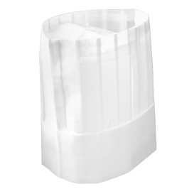 Disposable Chef Hat Pinstripe "TST" White (10 Units)