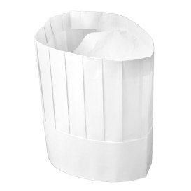 Disposable Chef Hat Pinstripe "TST" White (10 Units)