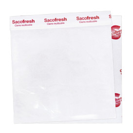 Reusable PE-Paper Bags with Adhesive Flap Sacofresh Red 30x25cm (100 Units)