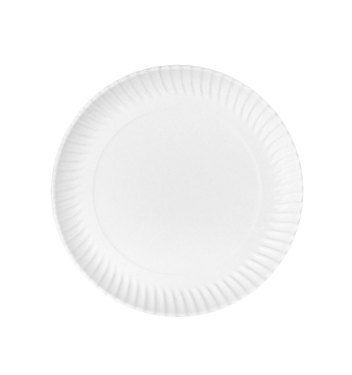 Paper Plate Round Shape White Ø23cm 450g/m² (450 Units) Paper Plate Round Shape White Ø23cm 450g/m² (450 Units)