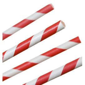 Paper Straw Straight Striped Ø0,6cm 20cm (10000 Units)