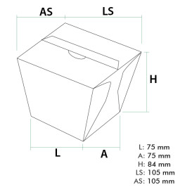 Paper Take-out Container Wok Kraft 450ml (350 Units)