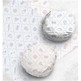 Eco Greaseproof Paper for Wrappling Blue 30x30cm (5.000 Units)