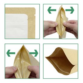 Paper Doypack Kraft with self closing and Window 16+8x26cm (50 Units)