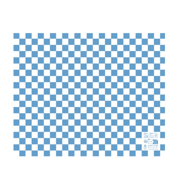 Paper Food Wrap Grease-Proof “Vichy” Blue 20x24,5cm (1.000 Units)