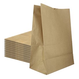 Paper Bag without Handle Kraft 50g/m² 22+12x30cm (25 Units)