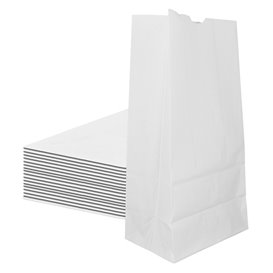 Paper Bag without Handle Kraft White 60g/m² 18+11x34cm (25 Units) 