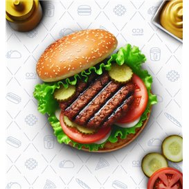 Eco Greaseproof Paper for Wrappling Red 30x40cm (1.000 Units)