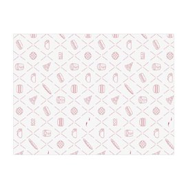 Eco Greaseproof Paper for Wrappling Red 30x40cm (1.000 Units)