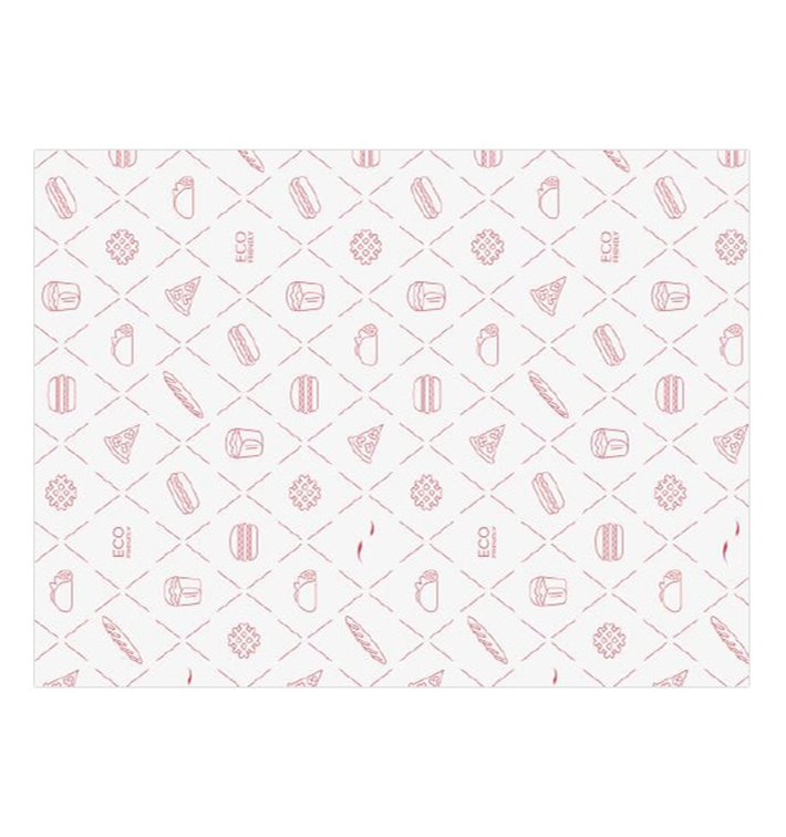 Eco Greaseproof Paper for Wrappling Red 30x40cm (1.000 Units) Eco Greaseproof Paper for Wrappling Red 30x40cm (1.000 Units)