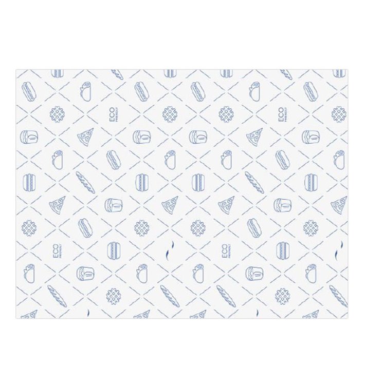 Eco Greaseproof Paper for Wrappling Blue 30x40cm (1.000 Units) Eco Greaseproof Paper for Wrappling Blue 30x40cm (1.000 Units)