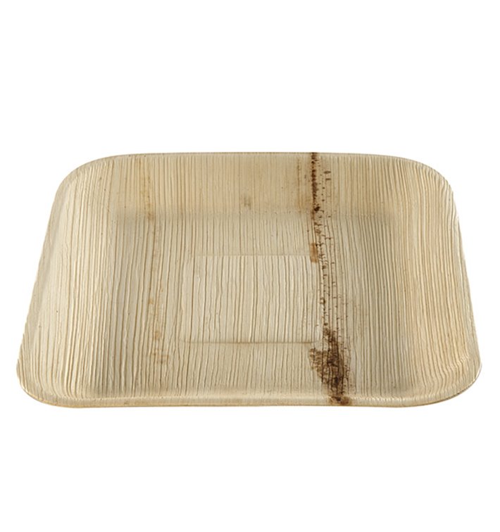 Palm Leaf Plate Square Shape 20x20cm (100 Units) Palm Leaf Plate Square Shape 20x20cm (100 Units)
