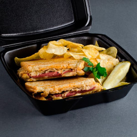 Foam Baguette Container 1 Compartments Black 2,40x2,10x0,70cm (250 Units)