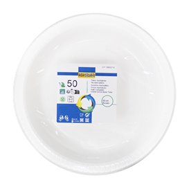 Reusable Plate Deep Economic PS White Ø22cm (50 Units)