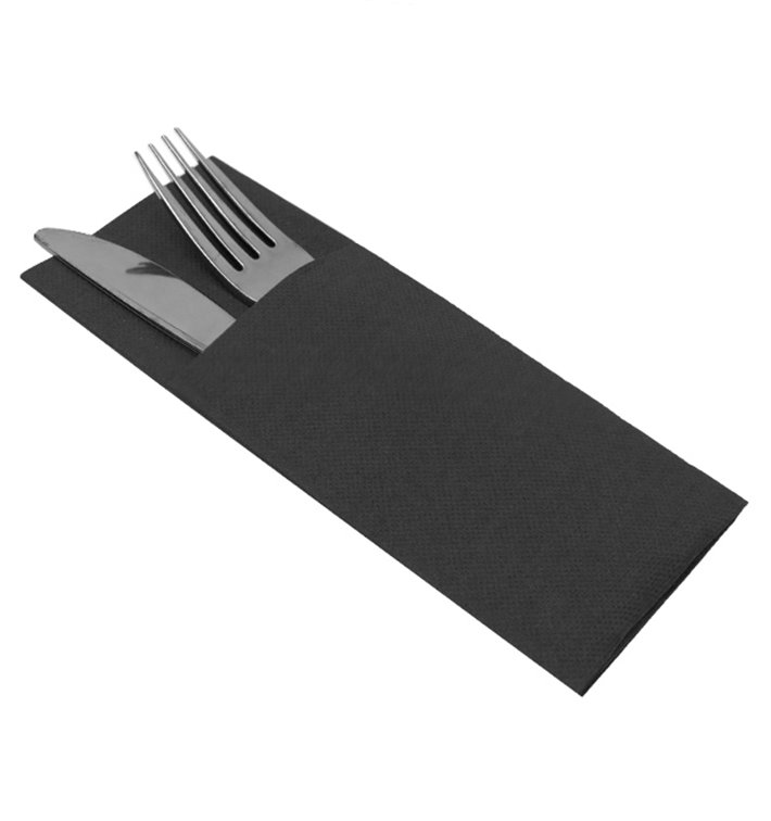 Cutlery Napkin Fold Micropoint 33x40cm Black (60 Units) Cutlery Napkin Fold Micropoint 33x40cm Black (60 Units)
