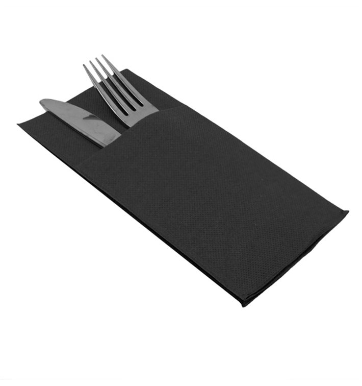 Cutlery Napkin Fold Micropoint 40x40cm Black (30 Units) Cutlery Napkin Fold Micropoint 40x40cm Black (30 Units)