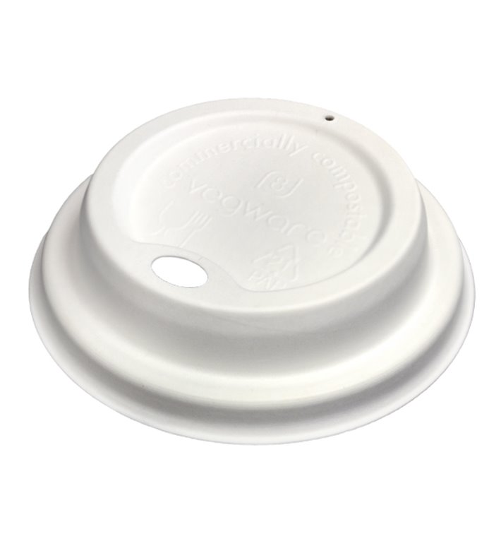 Lid with Hole of Moulded Cellulose Fibre White Ø8,0cm (50 Units) Lid with Hole of Moulded Cellulose Fibre White Ø8,0cm (50 Units)