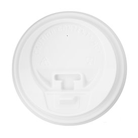 Lid with Hole for Paper Cup 7Oz White Ø7,2cm (100 Units)