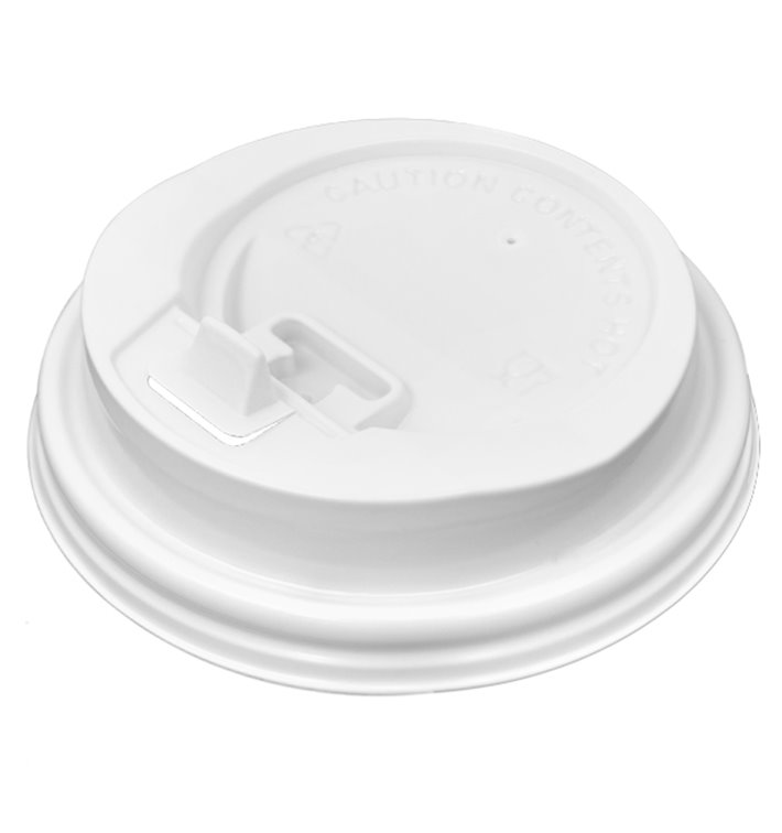 Plastic Lid with Straw Slot PS for Cups of 12, 16, 22 Oz Ø9,0cm 490ml (2000 Units)