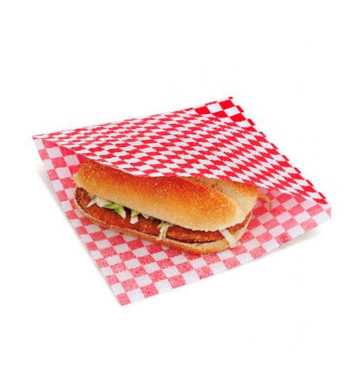 Paper Food Bag Grease-Proof Opened L Shape Red 17x18cm Paper Food Bag Grease-Proof Opened L Shape Red 17x18cm
